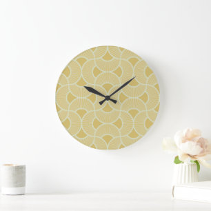 Grande Horloge Ronde Éventails minimalistes Ogee Soleil Levant Calme Ne