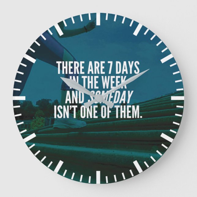 Grande Horloge Ronde Exécution de l'exercice Motivational Words (Recto)