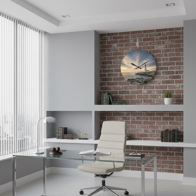 Grande Horloge Ronde Executive Office Lighthouse Acrylic Wall Clock (Créateur téléchargé)