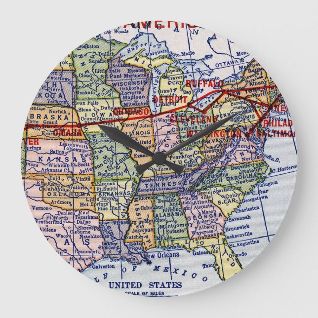 GRANDE HORLOGE RONDE EXPÉDITION D'EXPRESS AMÉRICAINS (Recto)
