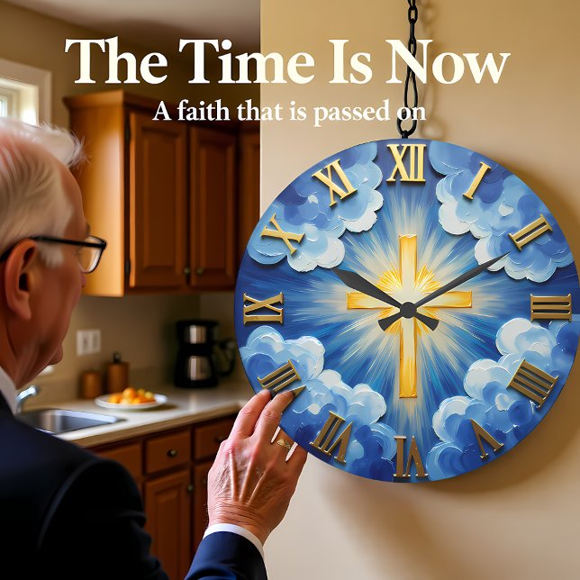 Grande Horloge Ronde Explosion céleste de Jésus dans le ciel (Créateur téléchargé)