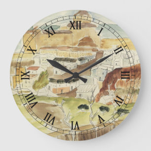 Grande Horloge Ronde Expressionnisme vintage, Almeria par Walter Gramat