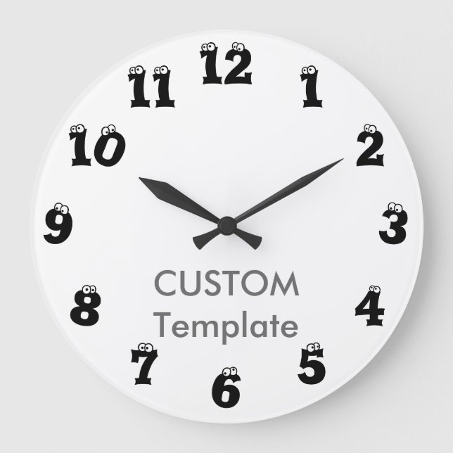 Grande Horloge Ronde EYEBALLES D'Horloge Mur RONDE 10,75" Personnalisée (Recto)