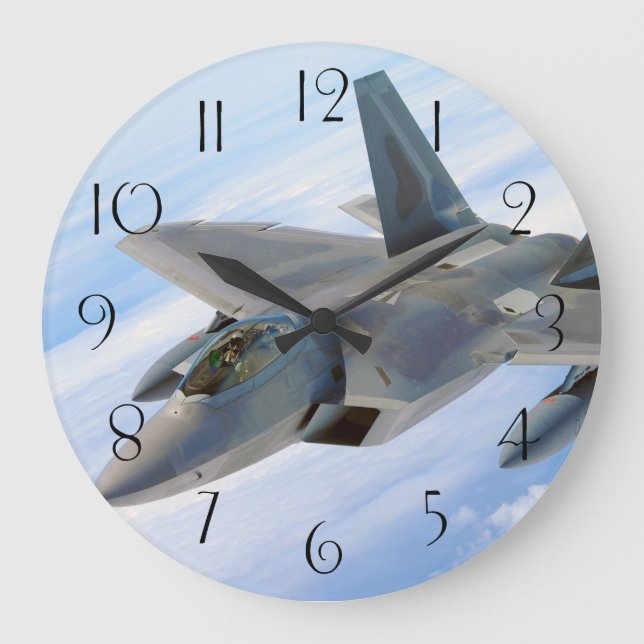 Grande Horloge Ronde F-22 Raptor Military Jet (Recto)