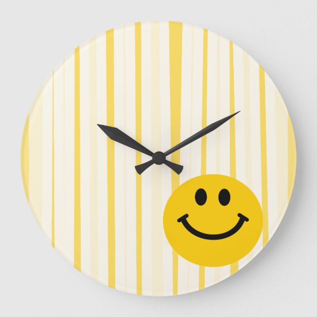 Grande Horloge Ronde Face on sunny yellow stripes (Recto)