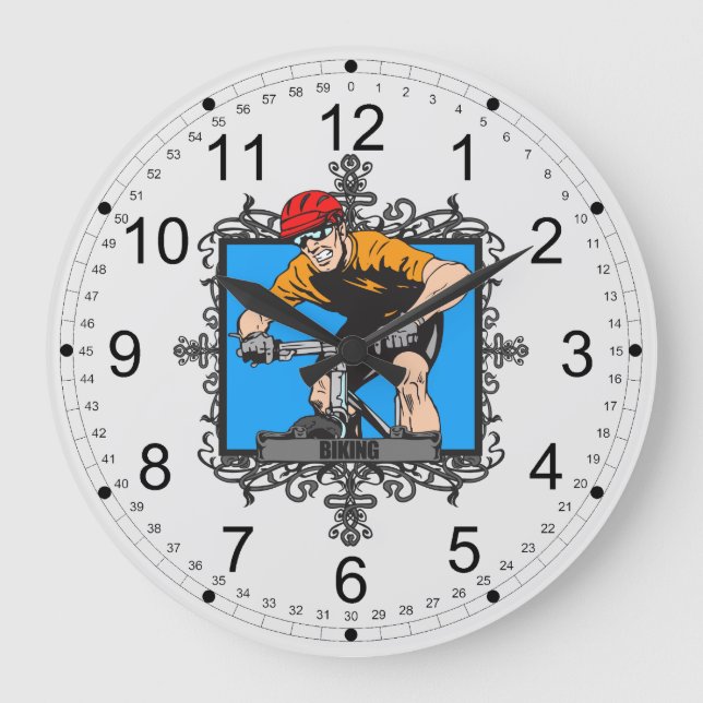 Grande Horloge Ronde Faire du vélo agressif (Recto)