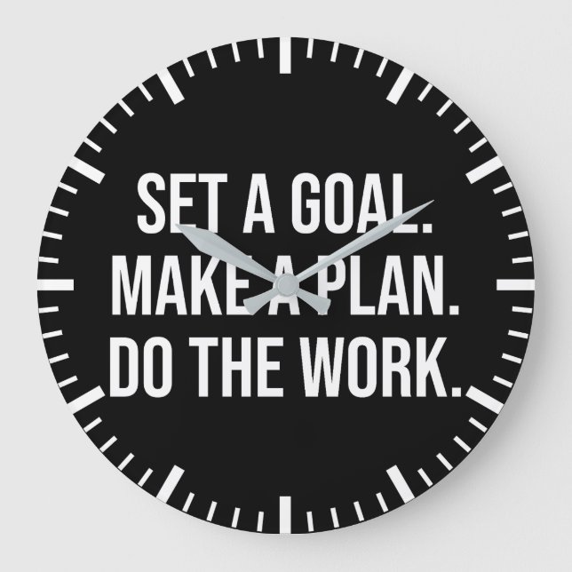 Grande Horloge Ronde Faire Le Travail - Succès Hustle Gym Motivationnel (Recto)