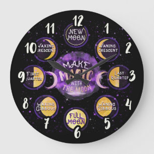 Grande Horloge Ronde Faire Magie Avec La Lune Cycles Lunaires Phases