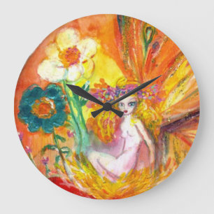 Grande Horloge Ronde FAIRY OF THE FLOWERS Yellow Imaginaire