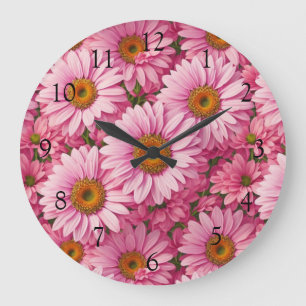 Grande Horloge Ronde Faisceaux rose rose printanière rose pâle margueri