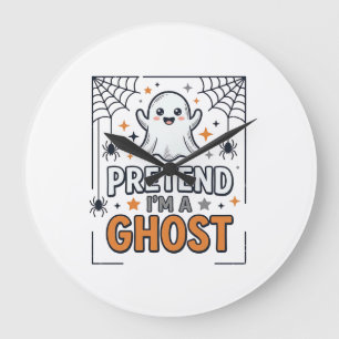 Grande Horloge Ronde Faisons comme si j'étais un Fantôme Mignon Hallowe