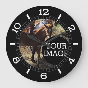 Grande Horloge Ronde Faites votre propre numéro ici stylé