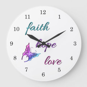 Grande Horloge Ronde Faith Hope Love