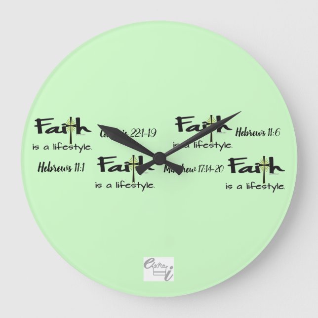 Grande Horloge Ronde "Faith is a Lifestyle" Wall Clock (Recto)