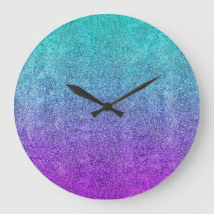 Grande Horloge Ronde Falln Tropical Dusk Glitter Gradient