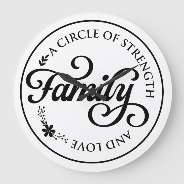 Grande Horloge Ronde Famille Un cercle de force et d'amour (Recto)