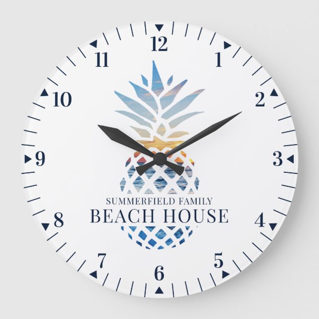 Grande Horloge Ronde Family Beach House Custom Tropical Pineappy (Recto)