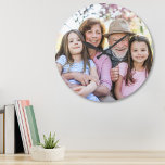 Grande Horloge Ronde Family Memories Personalized Grandparent Photo<br><div class="desc">Personalized Photo Clock. This custom clock features a single favorite photo in a sleek, modern design, making it a unique way to display cherished memories. Perfect for highlighting the grandkids, a family portrait, a pet, or any special moment, it allows for personalized touches to make it truly your own. Ideal...</div>