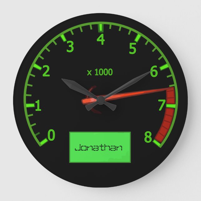 Grande Horloge Ronde Fan de voiture de tête d'engrenage de nom personna (Recto)