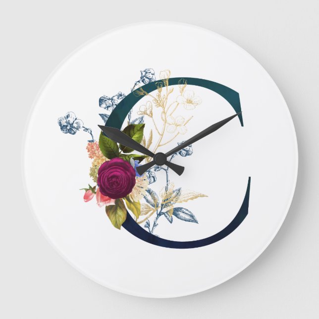Grande Horloge Ronde Fancy Floral Letter 'C' (Recto)