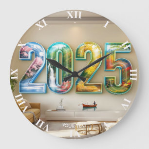 Grande Horloge Ronde Fantaisie Mignon 2025 Quatre Chiffres