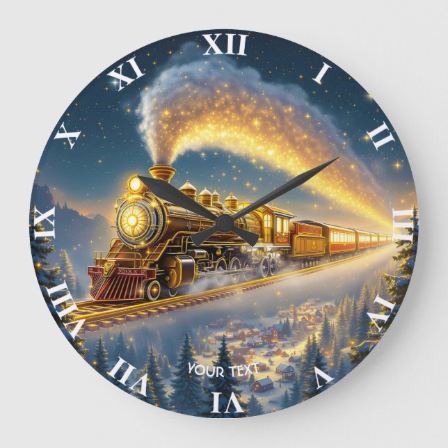 Grande Horloge Ronde Fantasy Cute Sky Train Village (Recto)