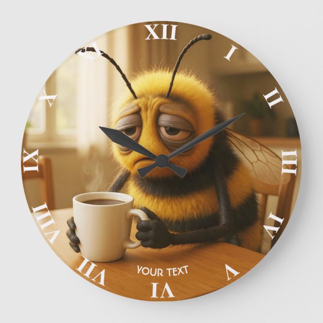 Grande Horloge Ronde Fantasy Cute Very Tired Bee (Recto)