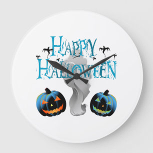 Grande Horloge Ronde Fantôme de Joyeux Halloween - Déguisement d'Hallow