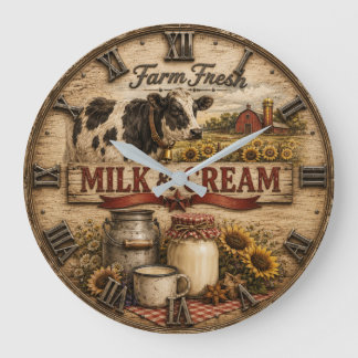 Grande Horloge Ronde Farm Fresh Milk & Cream Rustic Dairy Farm