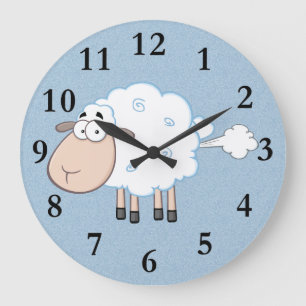 GRANDE HORLOGE RONDE FARTING CARTOON SHEEP CLOCK