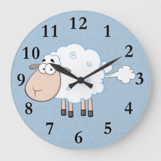 GRANDE HORLOGE RONDE FARTING CARTOON SHEEP CLOCK