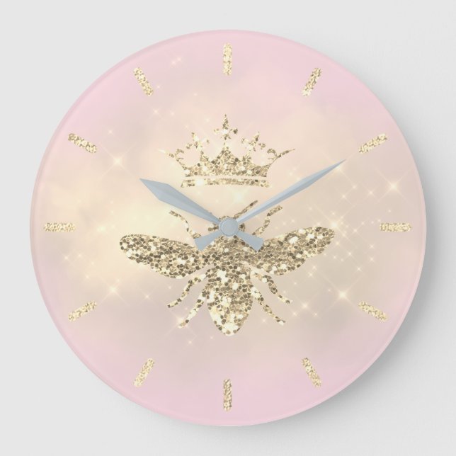 Grande Horloge Ronde fausse parties scintillant queen bebe rose (Recto)