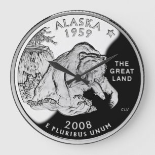 Grande Horloge Ronde Faux Alaska State Quarter The Great Land Grizzly
