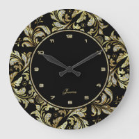 Faux Glitter And Gold Lace On Black Background