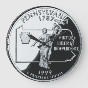 Grande Horloge Ronde Faux Pennsylvania State Quarter Clock