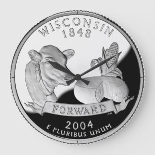 Grande Horloge Ronde Faux Wisconsin State Quarter Cow Cheese