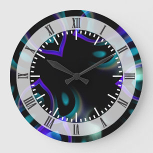 Grande Horloge Ronde Féathers fractal