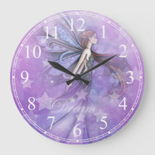 Grande Horloge Ronde Fée de rêve dans les étoiles