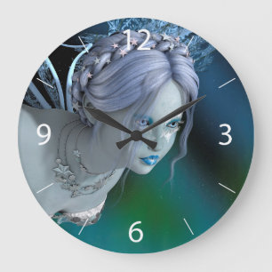 Grande Horloge Ronde Fée d'hiver