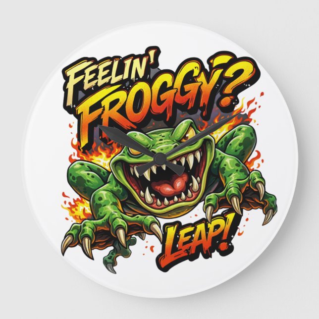 Grande Horloge Ronde Feelin' Froggy?  Leap! Angry frog clock (Recto)