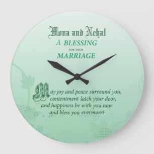 Grande Horloge Ronde Félicitations de mariage Bénédiction Nom personnal