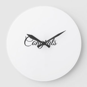 Grande Horloge Ronde Félicitations minimales simples ajoutez votre nom