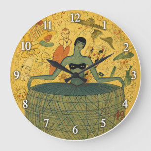 Grande Horloge Ronde Femme Art Déco