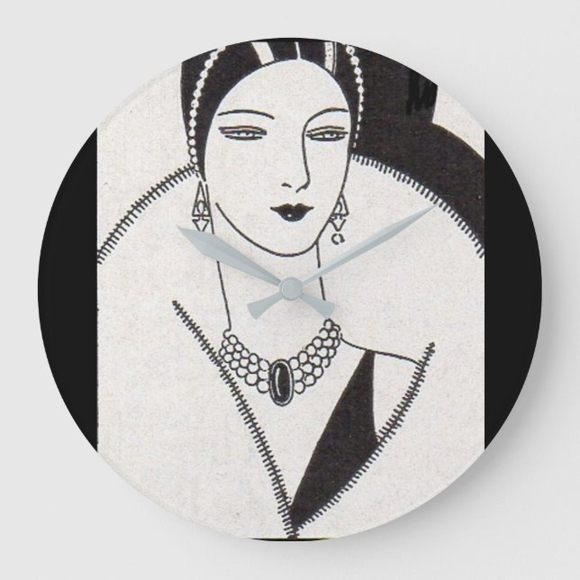 Grande Horloge Ronde Femme art déco 1928 (Recto)