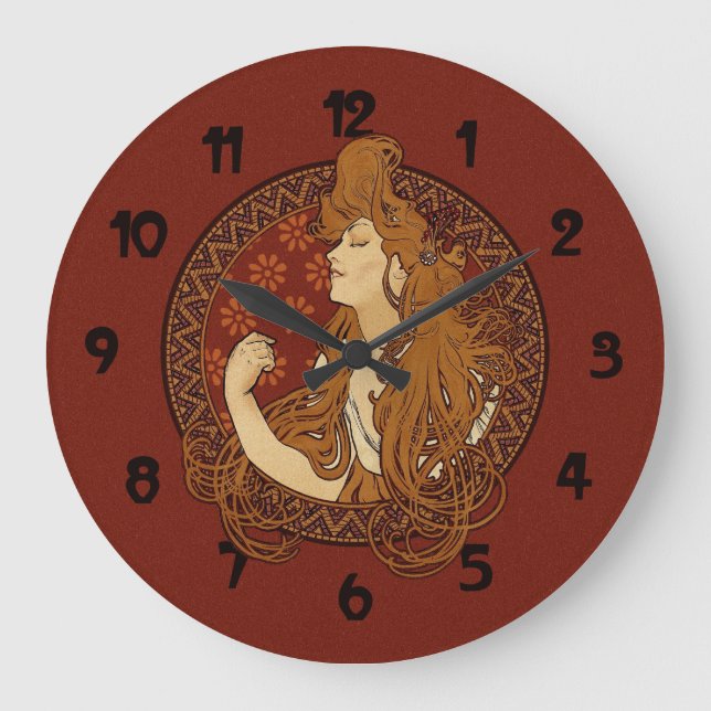 Grande Horloge Ronde Femme Art Nouveau Long Haired (Recto)