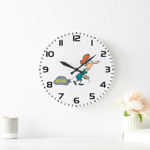 Grande Horloge Ronde Femme faisant glisser des bagages
