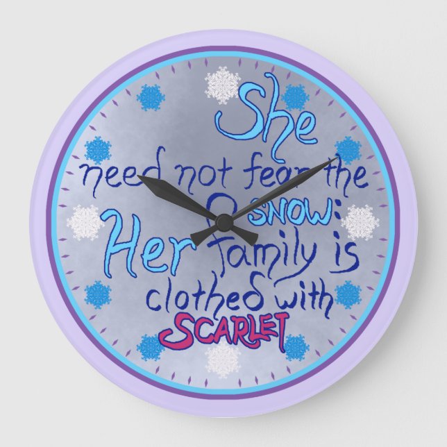 Grande Horloge Ronde Femme sage à l'horloge hivernale (Recto)