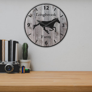 Grande Horloge Ronde Ferme Ranch ou Stable Nom 2 Bois-Barres Personnali