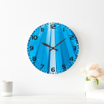 Grande Horloge Ronde Festival Blue Light Rays<br><div class="desc">Festival Blue Light Rays horloge</div>