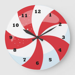 Grande Horloge Ronde Festive Noël de menthe